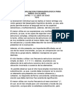 Pauta de Evaluacion Fonoaudiologica para Niños Escolares