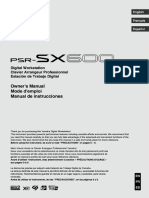 Yamaha Psr-sx600 Keyboard User Manual