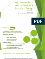 Basic Concepts of Experimental Design & Standard Design (Statistics)