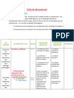 Fiche de Déroulement de Cours de Séparation Des Constituants D'un Mélange