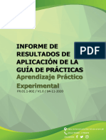 Informe de Resultados de Aplicación de La Guía de Prácticas: Aprendizaje Práctico Experimental