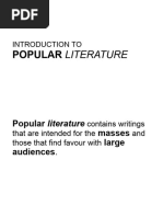 Introduction To Pop Literature S. Dominguez