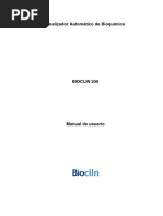 Analizador Automático de Bioquímica BIOCLIN 200 - ESPAÑOL