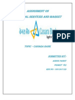 Assignment On Financial Services and Market: TOPIC - Canara Bank