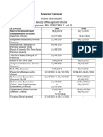 Academic Calendar FMS Sem 3,4