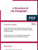 Structure of The Paragraph