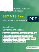 SSC Mts Ex: Studymaterialfornumericalaptitude