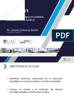 CLASE 8 - Evaluación Psicológica en Contextos Obligados y El Área Jurídica