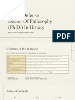 Dissertation Defense - Doctor of Philosophy (PH.D.) in History by Slidesgo