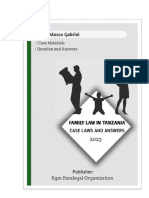 FAMILY LAW IN TANZANIA CASE LAWS and ANS