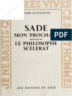 Pierre Klossowski - Sade Mon Prochain Précédé de Le Philosophe Scélérat-Éditions Du Seuil (1967)