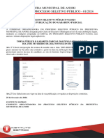 Prefeitura Municipal de Anori Edital Processo Seletivo Público - 01/2024