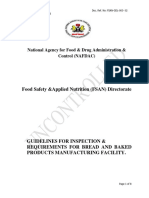 Guidelines For Inspection and Requirements For Bread Manufacturing Facility