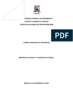 Resenha Artigo Conceito de Saúde Oms