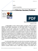 Epistemologia e Ciências Sociais-Política - Sabedoria Política