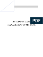 A Study On Cash Management of Sbi Bank