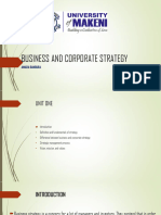 Unit One Corporate Strategy