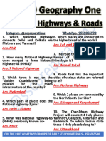 Top 100 Geography Questions On Roads & Highways