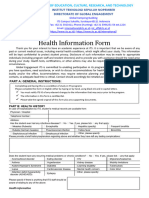 ITS Health Information Form