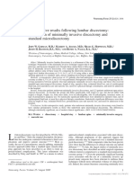 Perioperative Results Following Lumbar Discectomy: Comparison of Minimally Invasive Discectomy and Standard Microdiscectomy