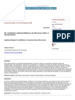 As Condições Epistemológicas Do Discurso Sobre o Inconsciente