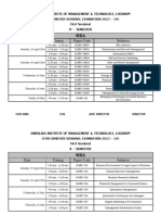 Aimt Mba 1 & 2 Year First Sessional Schedule April 2024