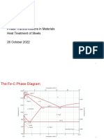 Phase Transformations in Materials Heat Treatment of Steels 26 October 2022