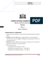 Uce 2023 Physics Paper 1 Uganda National Examination Board