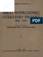 Czachowski Kazimierz, Obraz Współczesnej Literatury Polskiej 1884-1933. Tom II