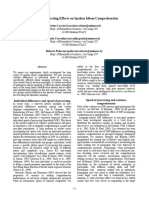 Speed of Processing Effects On Spoken Idiom Comprehension: Cristina Cacciari (Cacciari - Cristina@unimore - It)