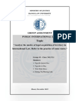 Analyze The Modes of Legal Acquisition of Territory in International Law. Refer To The Practice of Some States