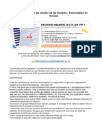 Mon Avis Sur Les Cliches Sur Les Francais Transcription en Francais