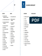 Cleaning Checklist Before Departure