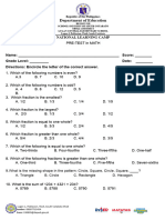 Math Pre Test National Learning Camp