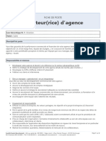 (Fiche de Poste) Directeur D'agence