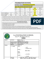 La Foundation School: Date Sheet - MAY EXAMS - 2024-24 (Rescheduling Is Not Permitted)