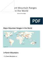 Important Mountain Ranges in The World