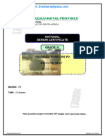 KZN Physical Sciences Grade 11 June 2024 P2 and Memo