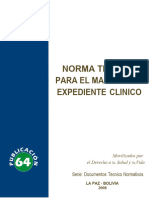 Norma Tecnica para El Manejo Del Expediente Clinico