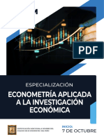 Especializacion Econometria Aplicada Investigacion Economica