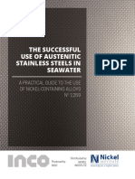 Ni Inco - 1259 The Successful Use of Austenitic Stainless Steels in Seawater