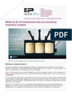 What To Do If Transformer Has An Excessive Moisture Content