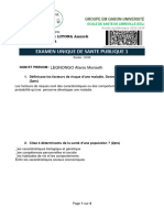 Examen Unique de Sante Publique 1: Groupe em Gabon-Université