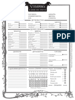 Vampiro A Idade Das Trevas Ficha de Personagem