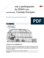 Ciudadanía y Participación, Manual de Derechos Humanos Con Jovenes, Consejo Europeo