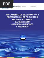 Reglamento de Elaboración y Presentación de Proyectos de Agua Potable y Saneamiento