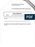 0620 Chemistry: MARK SCHEME For The October/November 2007 Question Paper