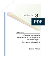 Filmus Estado - Sociedad y Educaci-N en La Argentina de Fin de Siglo