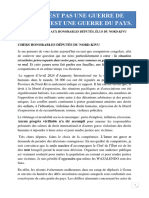 Une Lettre Ouverte Aux Honorables Deputes Du Nord-Kivu