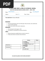 Year 5 - English - Question Paper - Second Semester Exam Answers